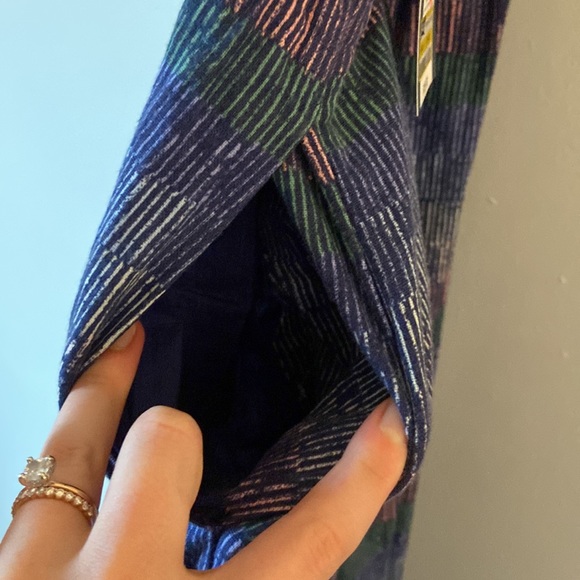 👗 NWT Universal Thread Navy Purple Striped Cross Back Linen Dress sz XS 💜 - Picture 11 of 11